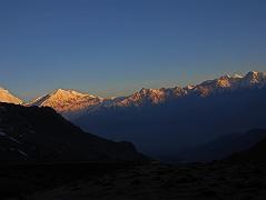 
The sunrise view to Dhaulagiri, Tukuche Peak, Dhampus Peak and other 6000m mountains was magnificent from the camp just below the Mesokanto La.
